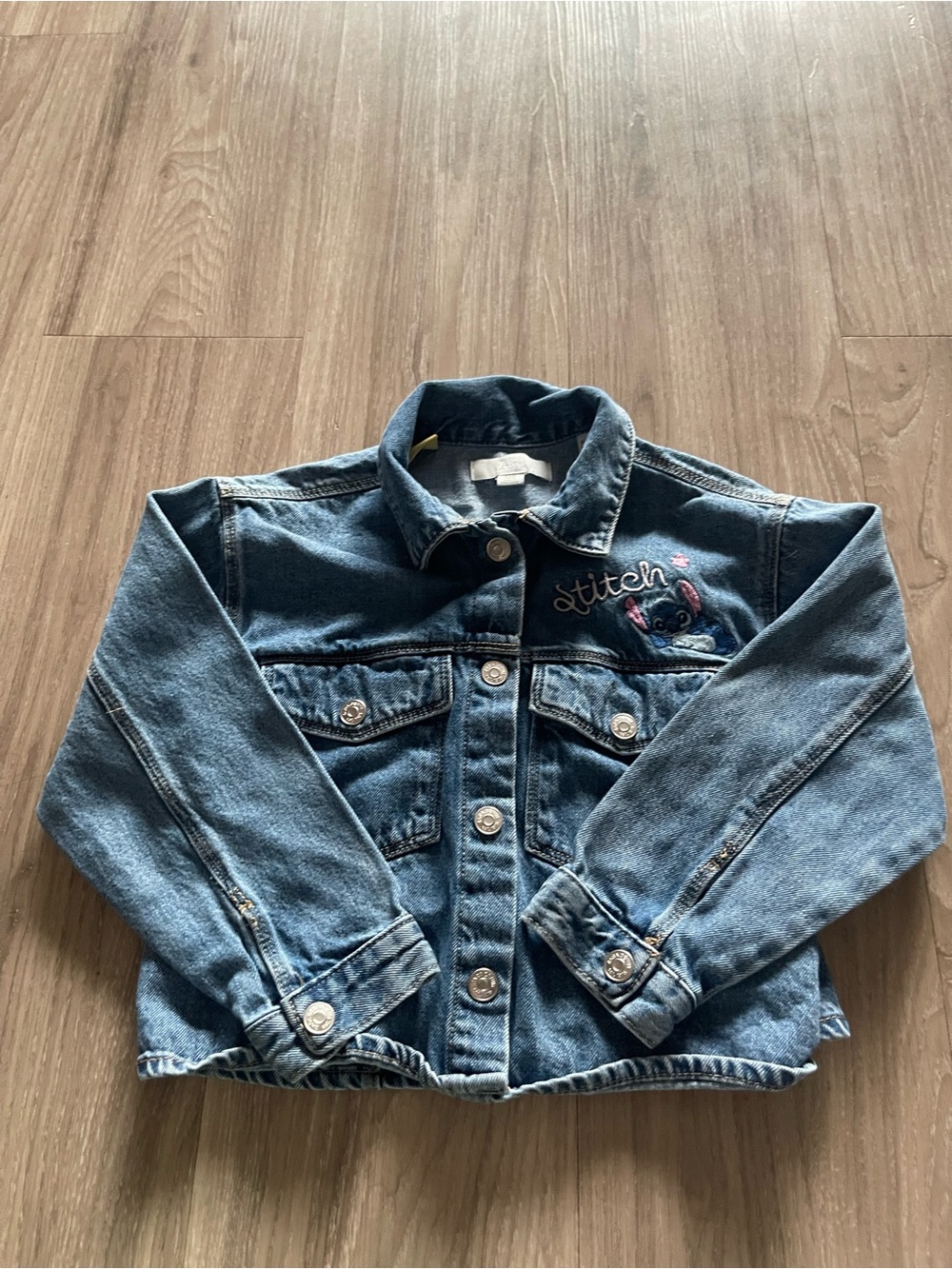 Kids Denim Jacket with Stitch Embroidery - Stitch